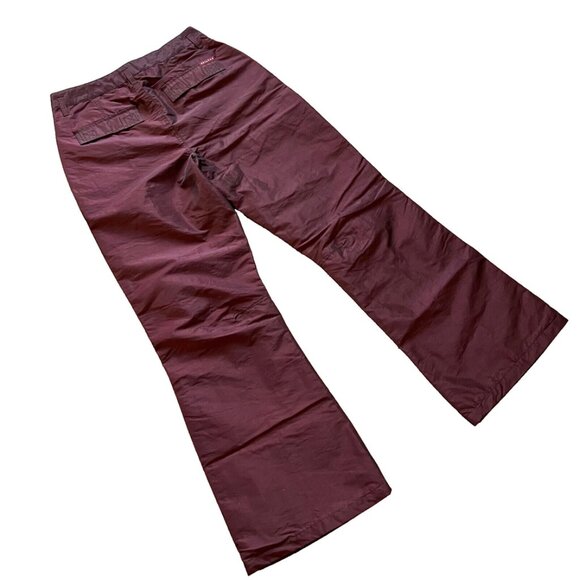Nevada Burgundy Iridescent Ski Snowboard Pants Nylon Shell Lined Vintage Y2K - Picture 5 of 6